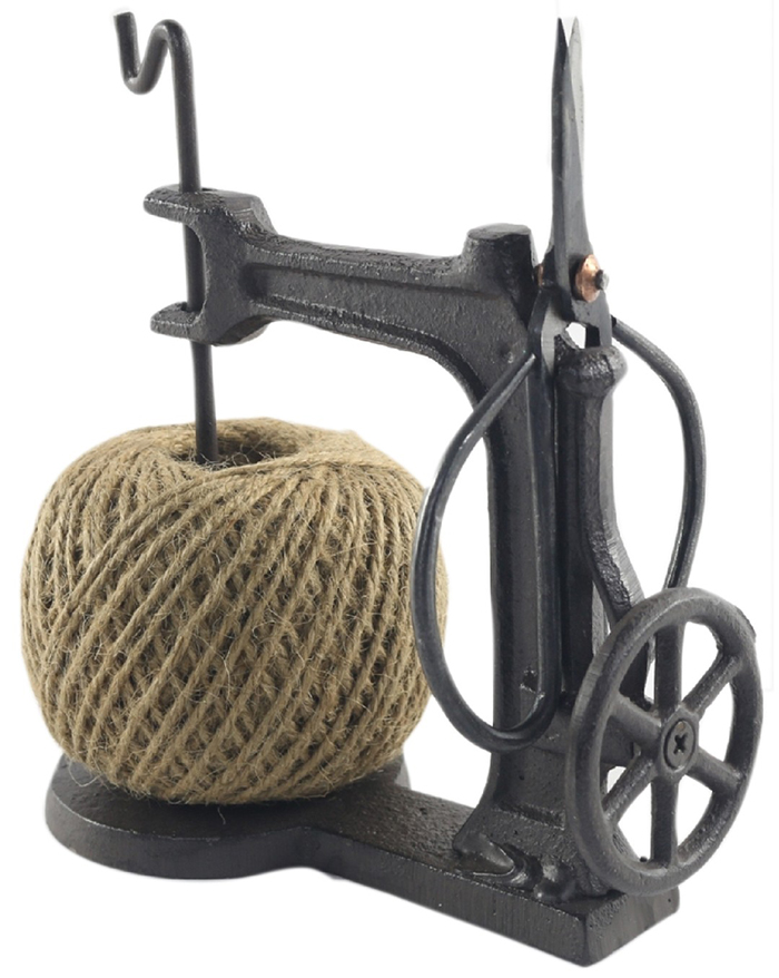 Cast Iron Twine Holder & Scissors Sewing Machine - Click Image to Close